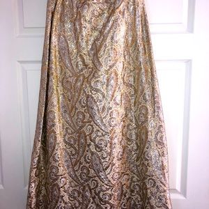 Gold/silver Lame’ long skirt, vintage